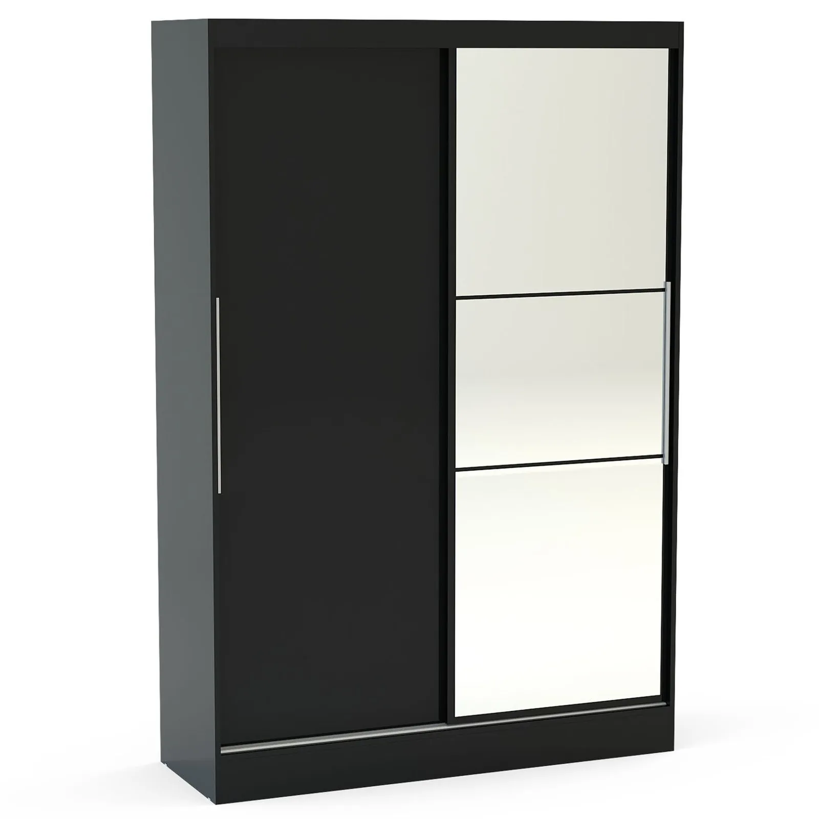 Lynx 2 Door Sliding Mirrored Wardrobe Black