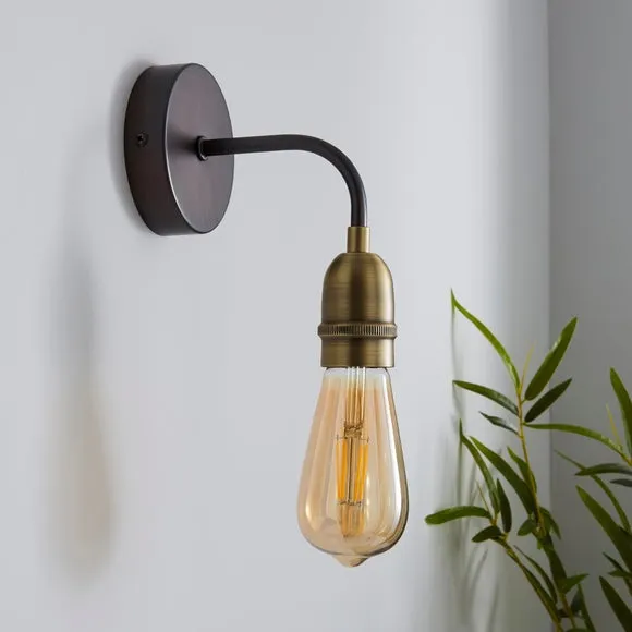 Marsden Antique Brass Industrial Wall Light 2