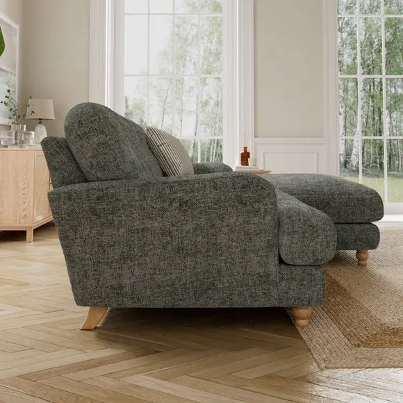 Martha Chunky Chenille Corner Chaise Sofa 3