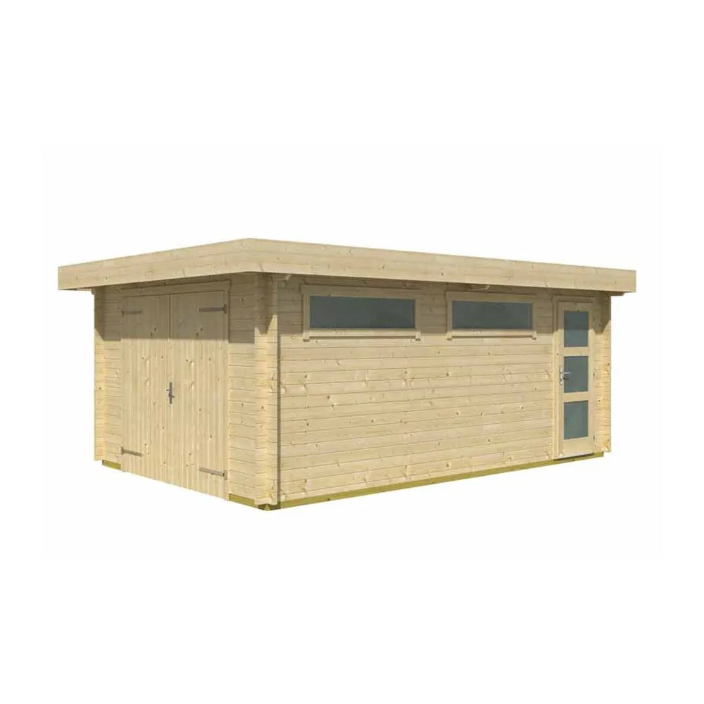 Lasita Maja Ltd Canberra-Log Cabin, Garden Room, Home Office - L422.7xW600xH233.7 cm in Natural 2