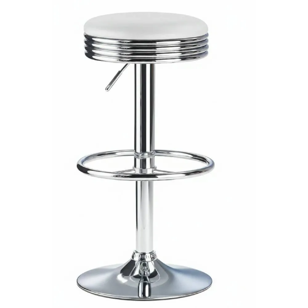 netfurniture Chicago Retro American Diner Kitchen Bar Stool White Adjustable Height