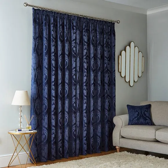Zahra Chenille Jacquard Pencil Pleat Curtains 4