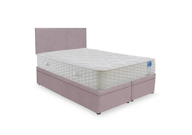 Memory Plus Electric End Lift Ottoman Divan Set - Double - Plush Lilac