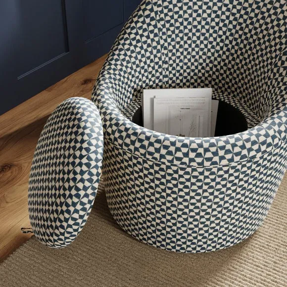 Dion Geo Checkerboard Storage Swivel Chair 4