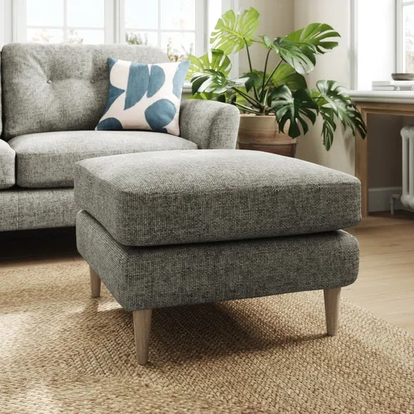 Sven Chunky Chenille Footstool 1