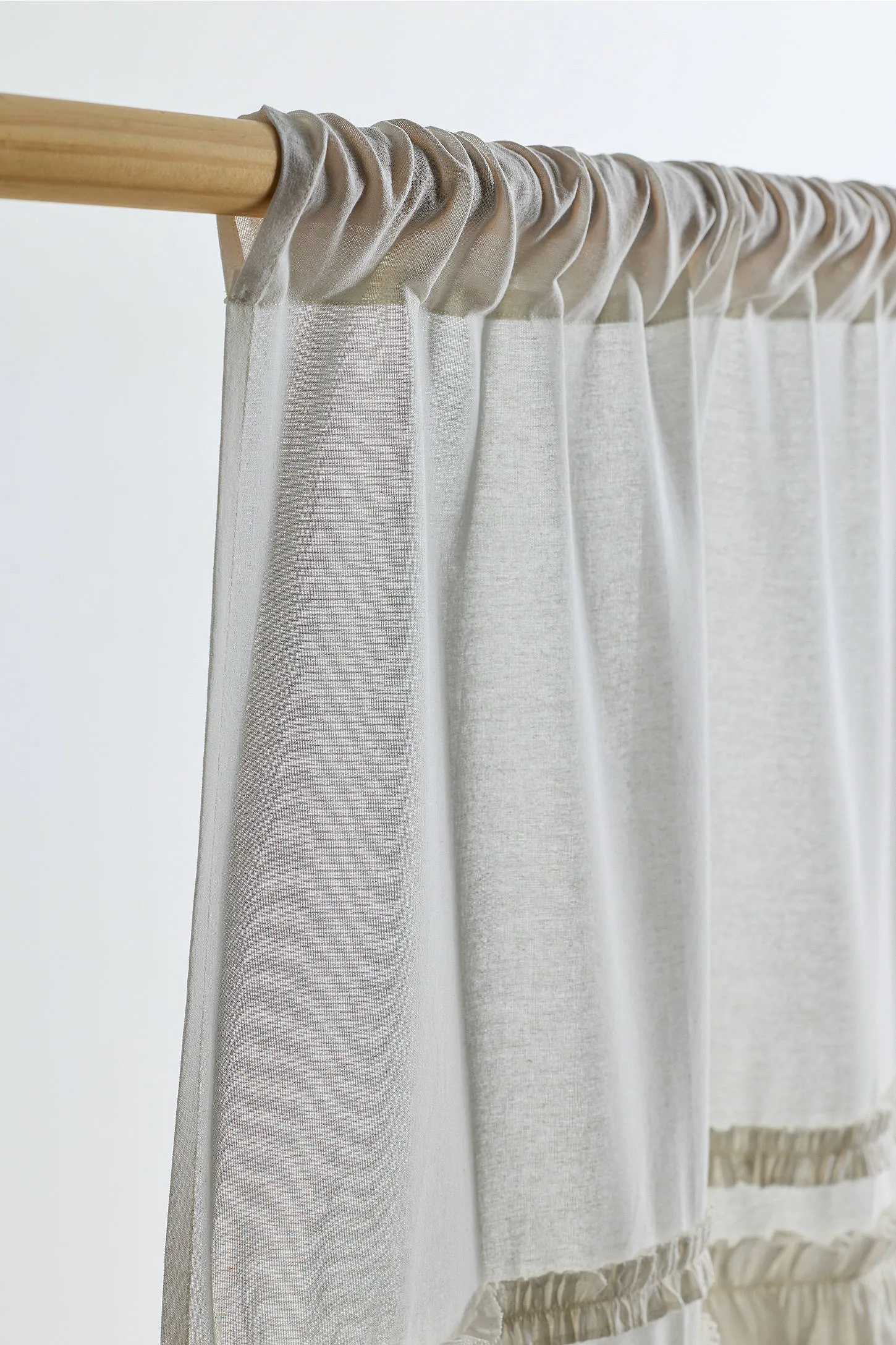 Lace Ruffle Cafe Curtains - White 4