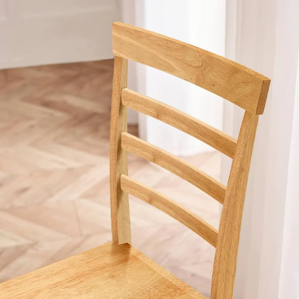 FurnitureboxUK 2x Whitby Oak Effect Solid Wood Dining Chairs in Light Brown 5