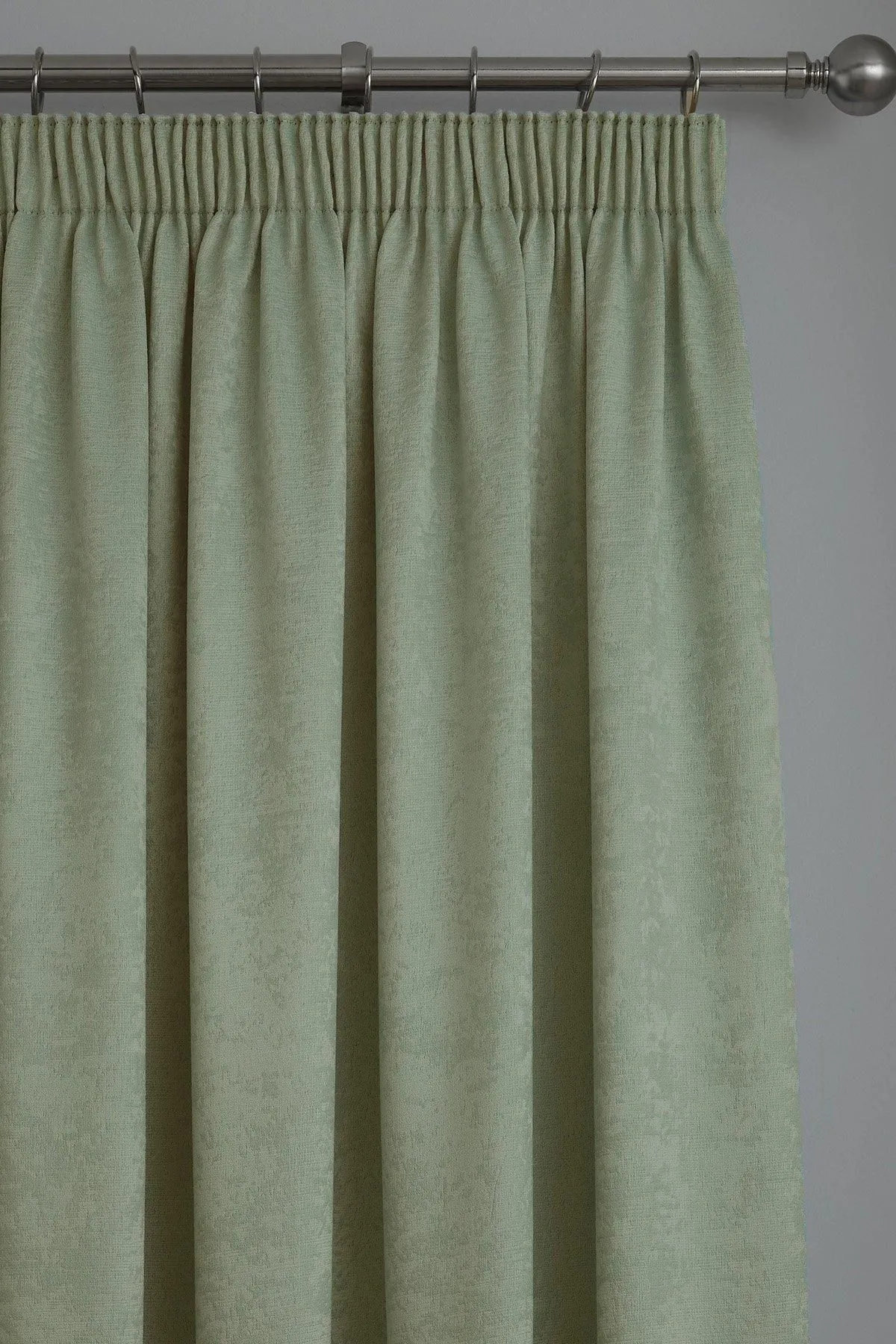 Fusion 'Galaxy' Pair of Light Reducing Thermal Effect Pencil Pleat Curtains in Green 2