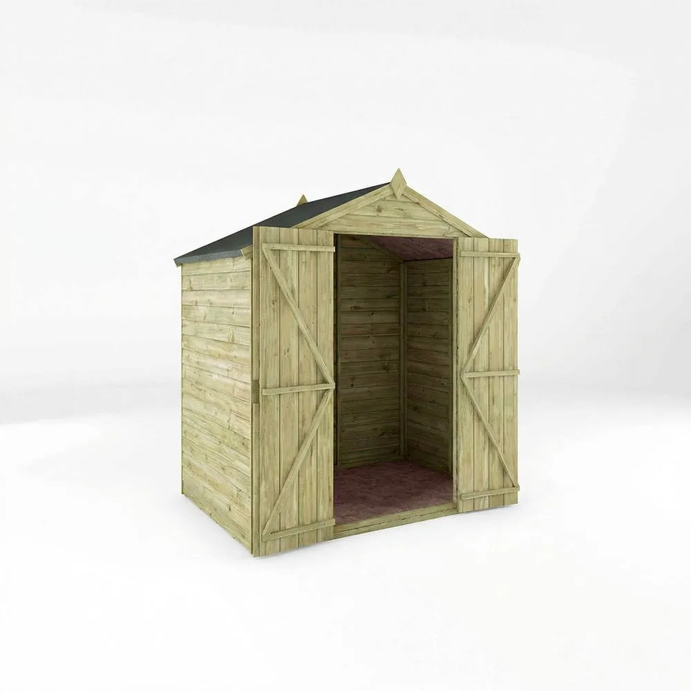 Mercia 4 x 6 Feet Overlap Apex Windowless Shed - L120.9 x W190.4 x H198.6 cm in Brown 2