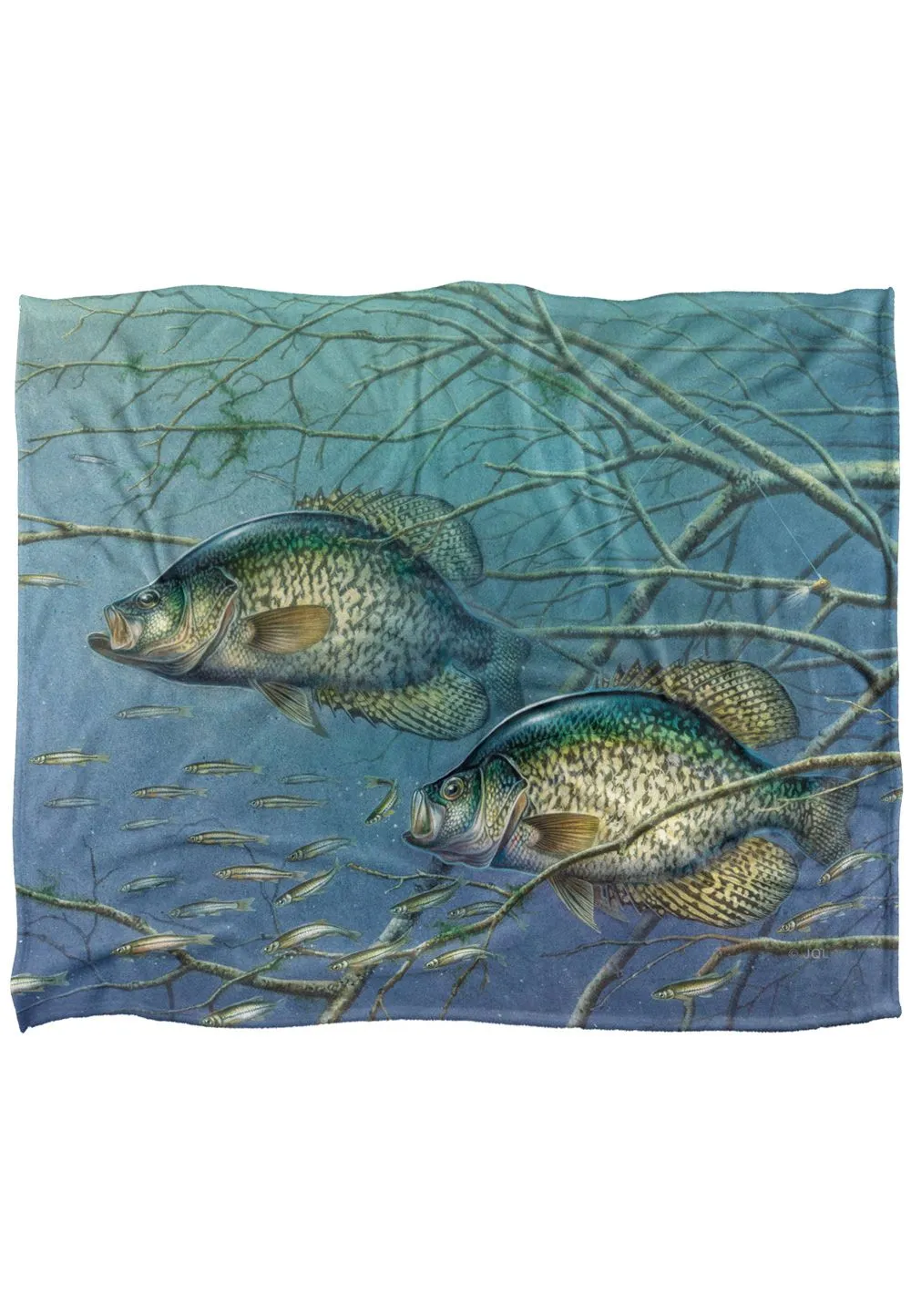 JQ Licensing Tangled Crappie Fishing Silky Touch Super Soft Throw Blanket 152 X 127 cm in White