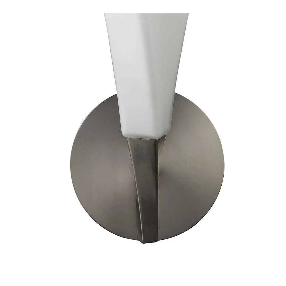 Netlighting Neo Wall Lamp Switched 1 Light E27 Satin NickelFrosted White Glass in Grey 6