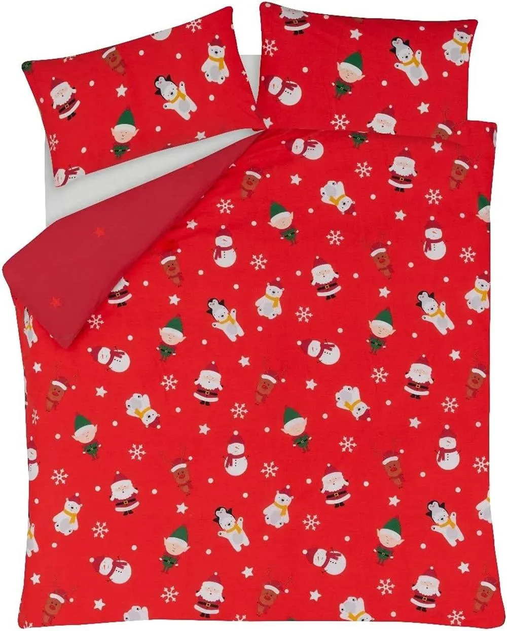 Smart Living Red Advent Calendar Reversible Polycotton Duvet Cover & Pillowcase Set 5