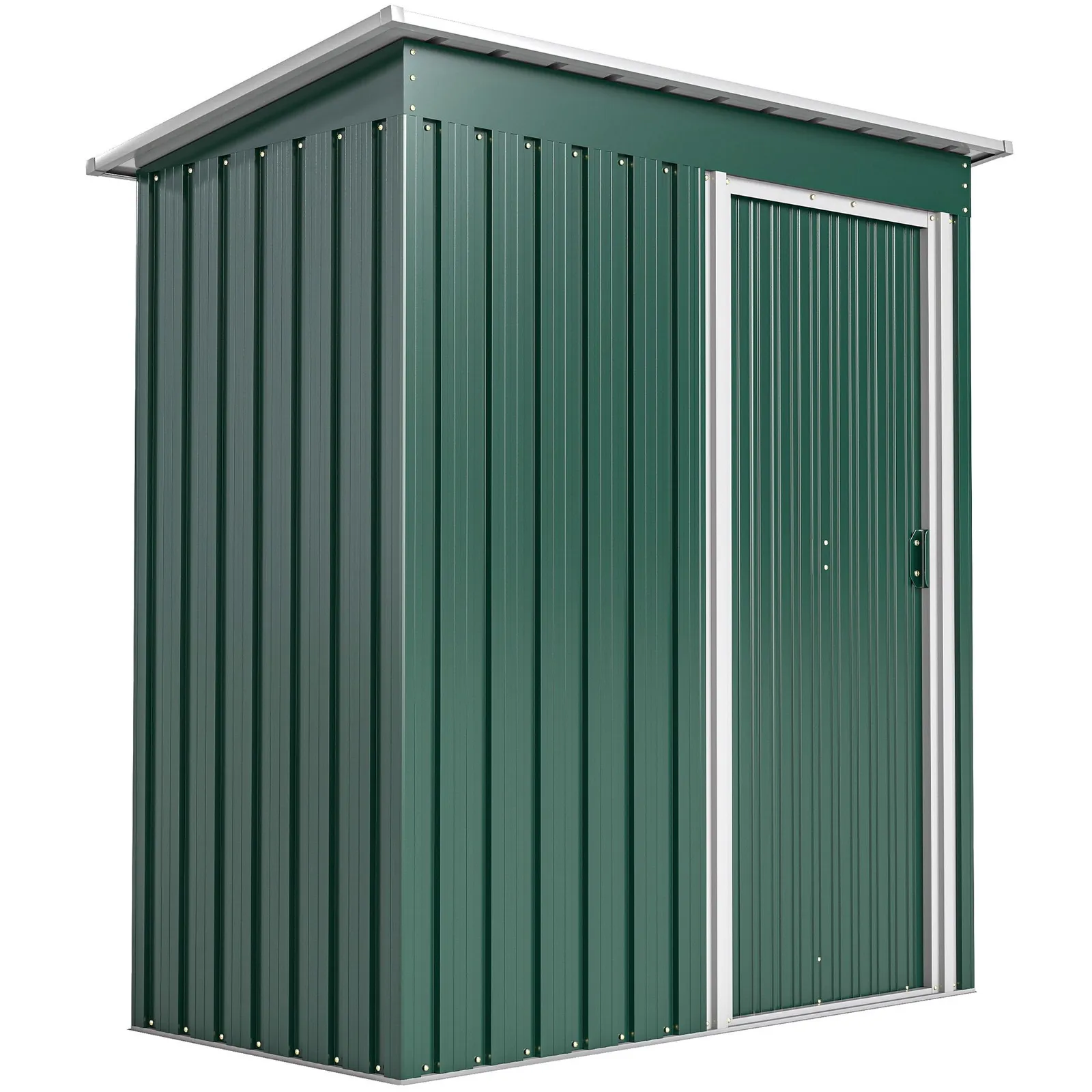 OUTSUNNY 5 x 3ft Garden Storage Shed Sliding Door Sloped Roof Tool in Green 2