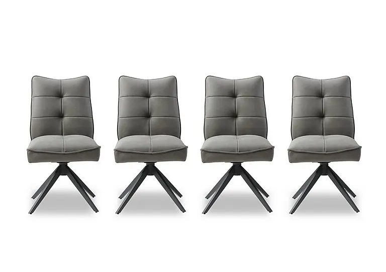 Germain Set of 4 Swivel Dining Chairs - Charcoal
