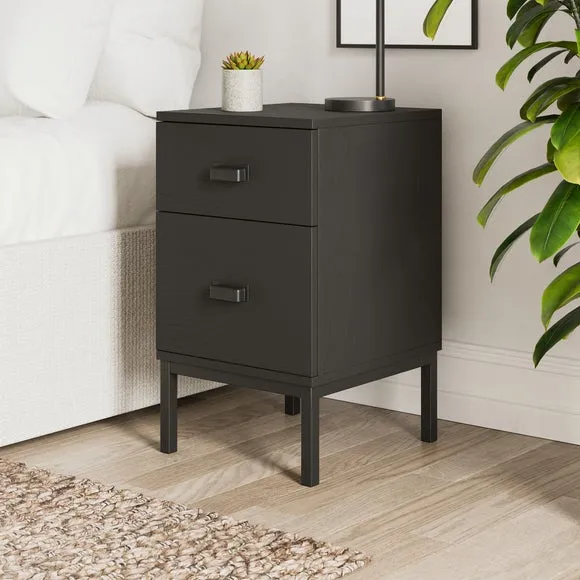 Fulton 2 Drawer Slim Bedside Table 2