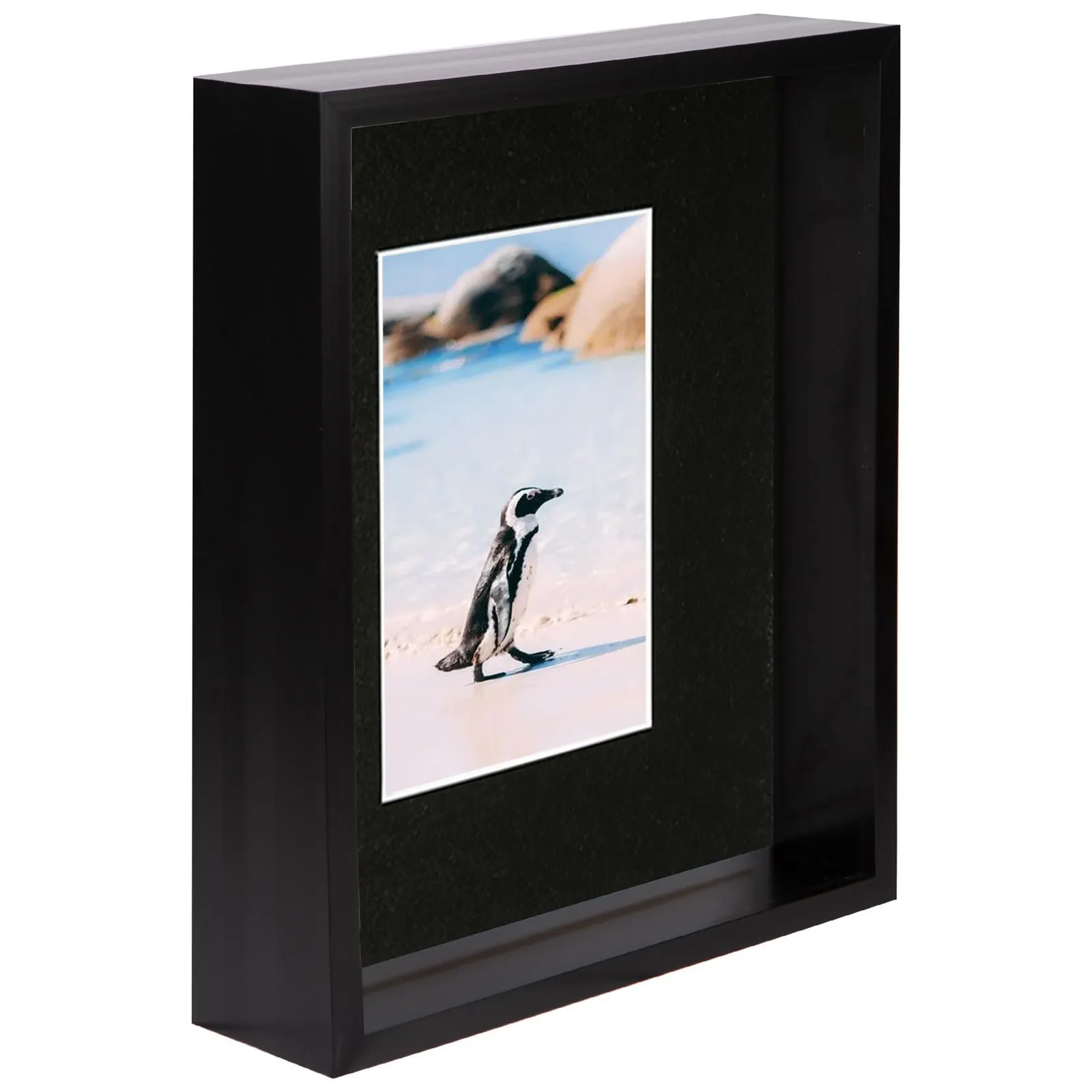 Nicola Spring 8" x 10" 3D Deep Box Photo Frame - 4" x 6" Mount - Black 1