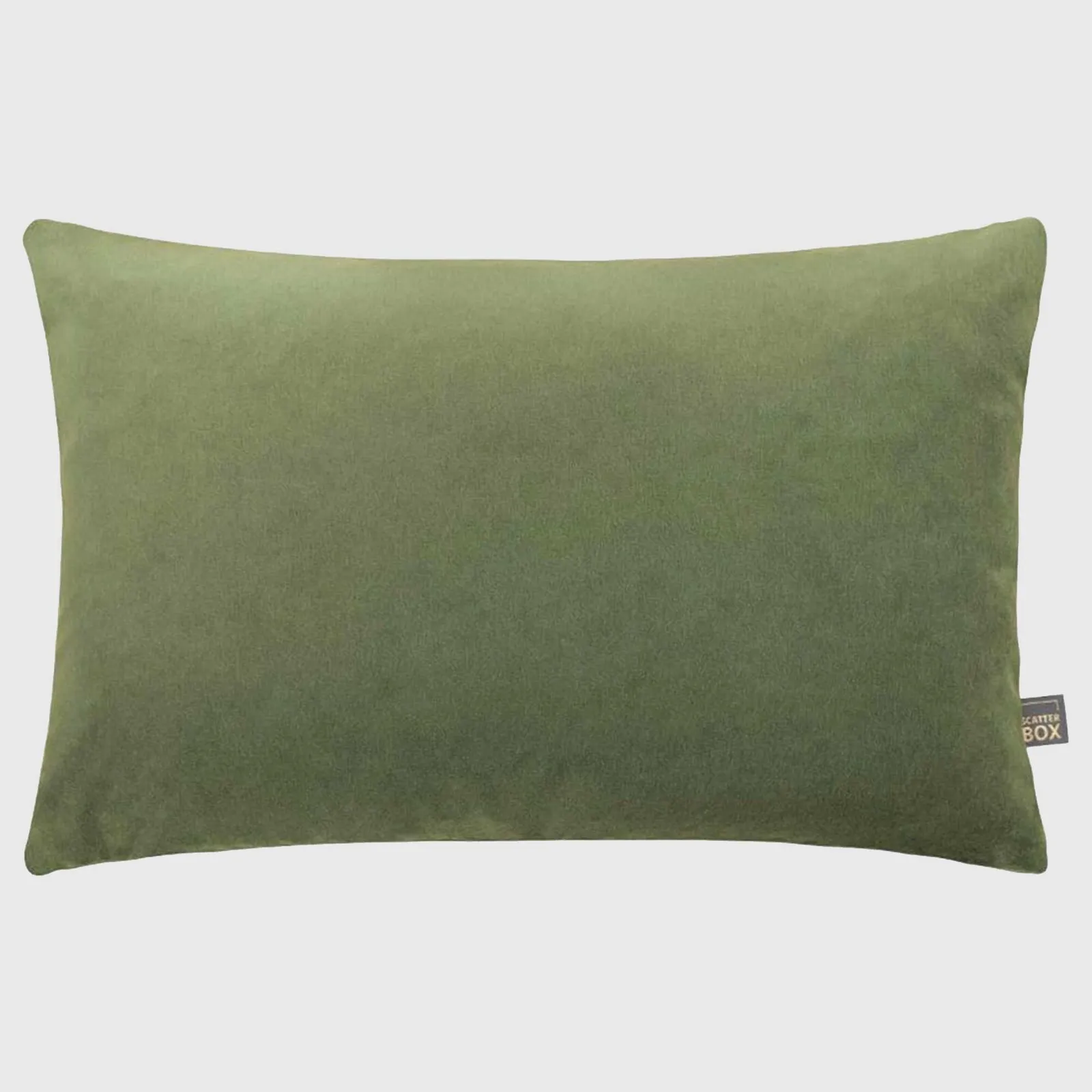 Plush Green Velvet Rectangular Cushion, Square | Barker & Stonehouse