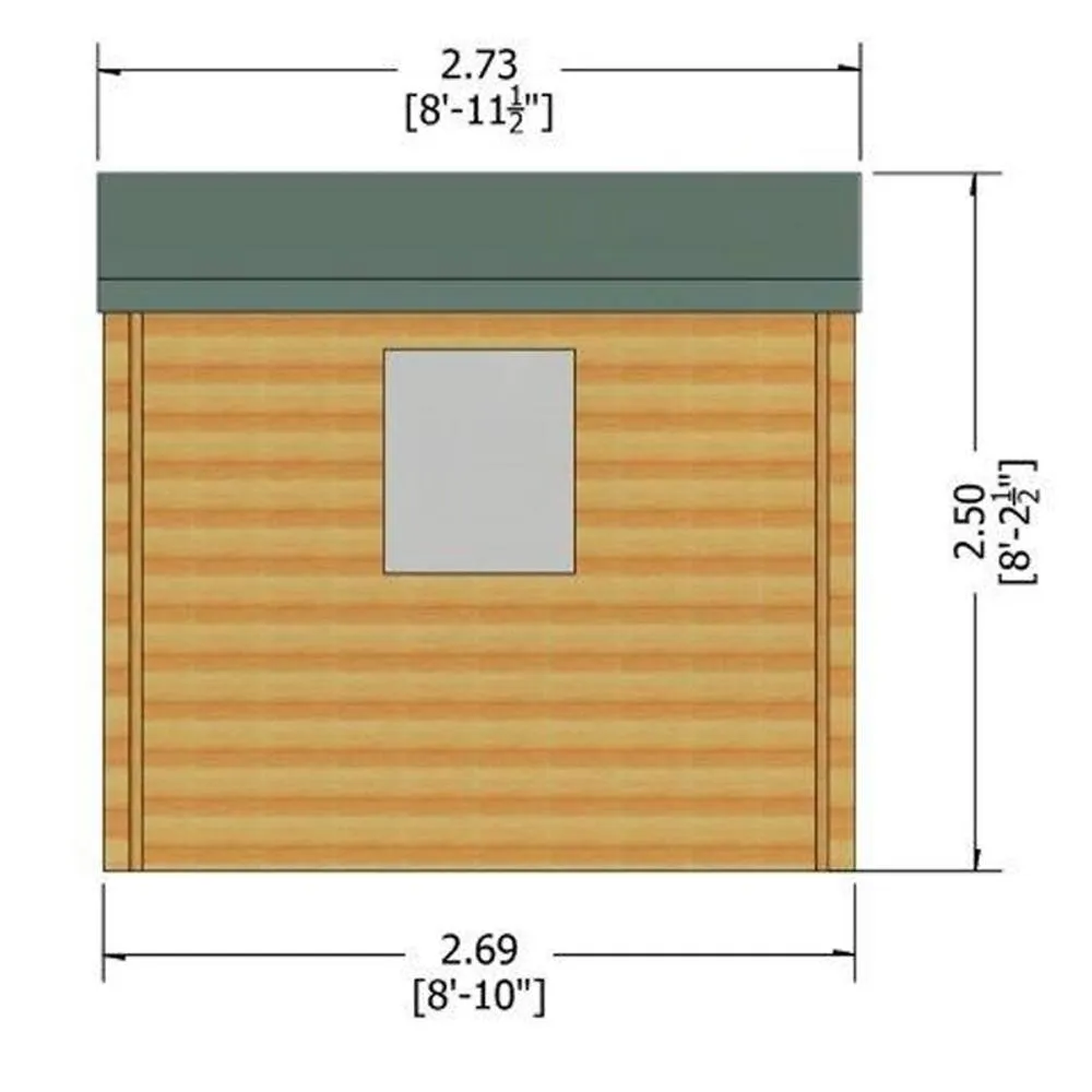 Shires Bradley Log Cabin Home Office Garden Room Approx 9 x 9 Feet in Light Brown 3
