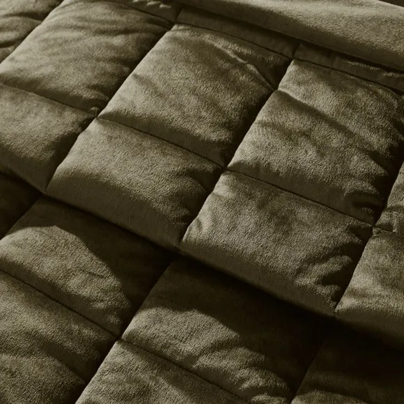 Catherine Lansfield Kingsley Matt Velvet Quilted Bedspread 3