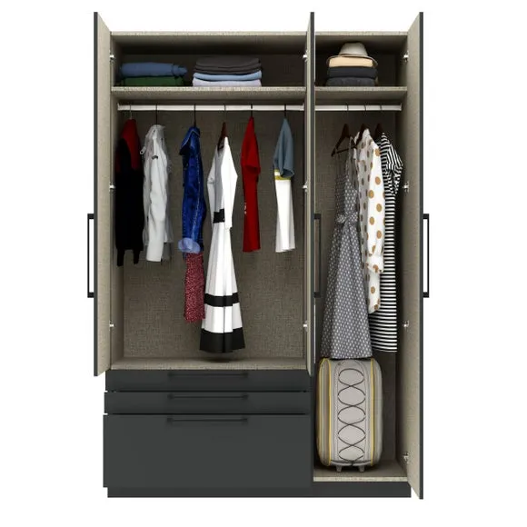 Foster Triple 3 Drawer Wardrobe 4