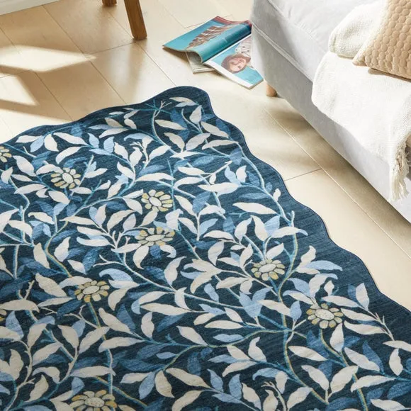 Concept Looms Liberty Floral Scalloped Washable Rug 4