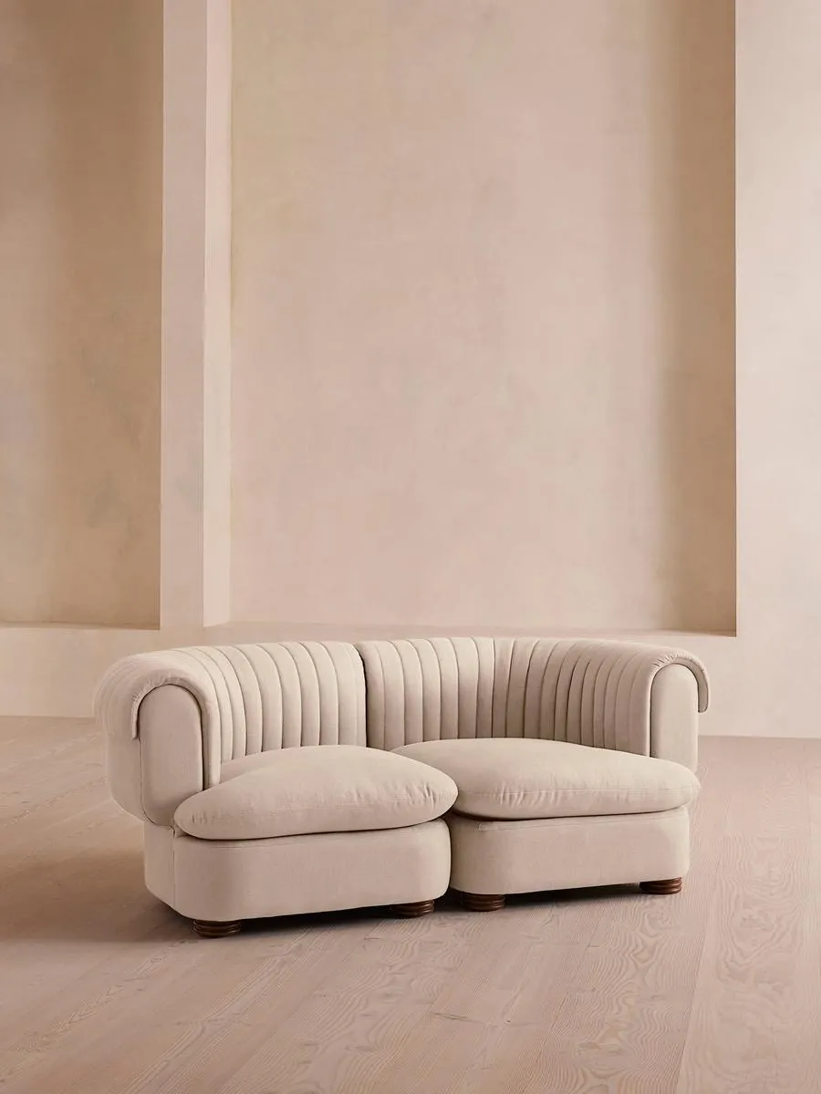 Rava Three Seater Sofa, Linen, Bisque