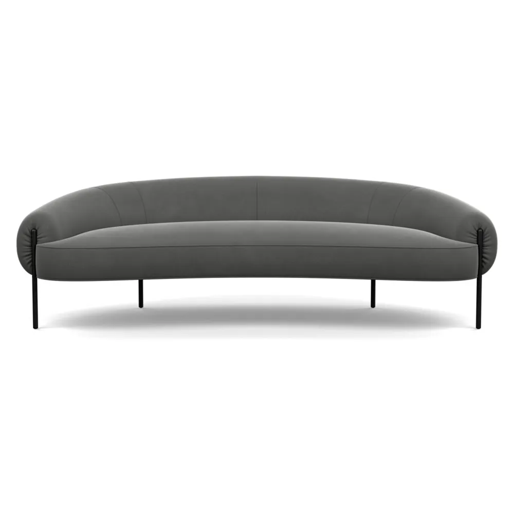 Heal's Isola 3 Seater Sofa Nobilis Velvet Dolphin Black Feet 1