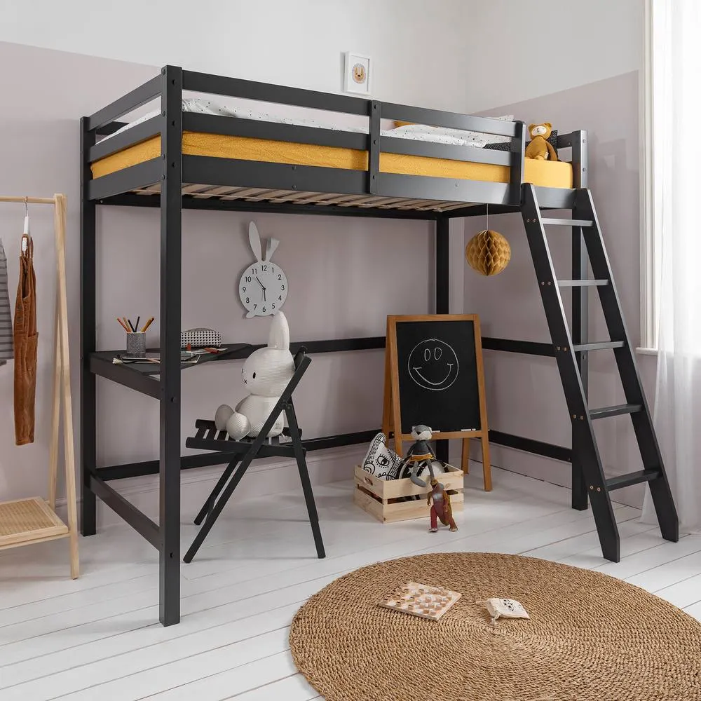 Nöa and Nani Thomas High Sleeper Cabin Bed in Anthracite in Grey 5