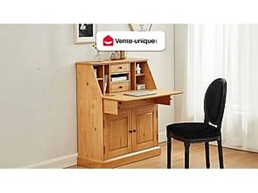 Vente-unique Writing Bureau In Pine & MDF - Light Natural - CLEORE in Light Oak 4