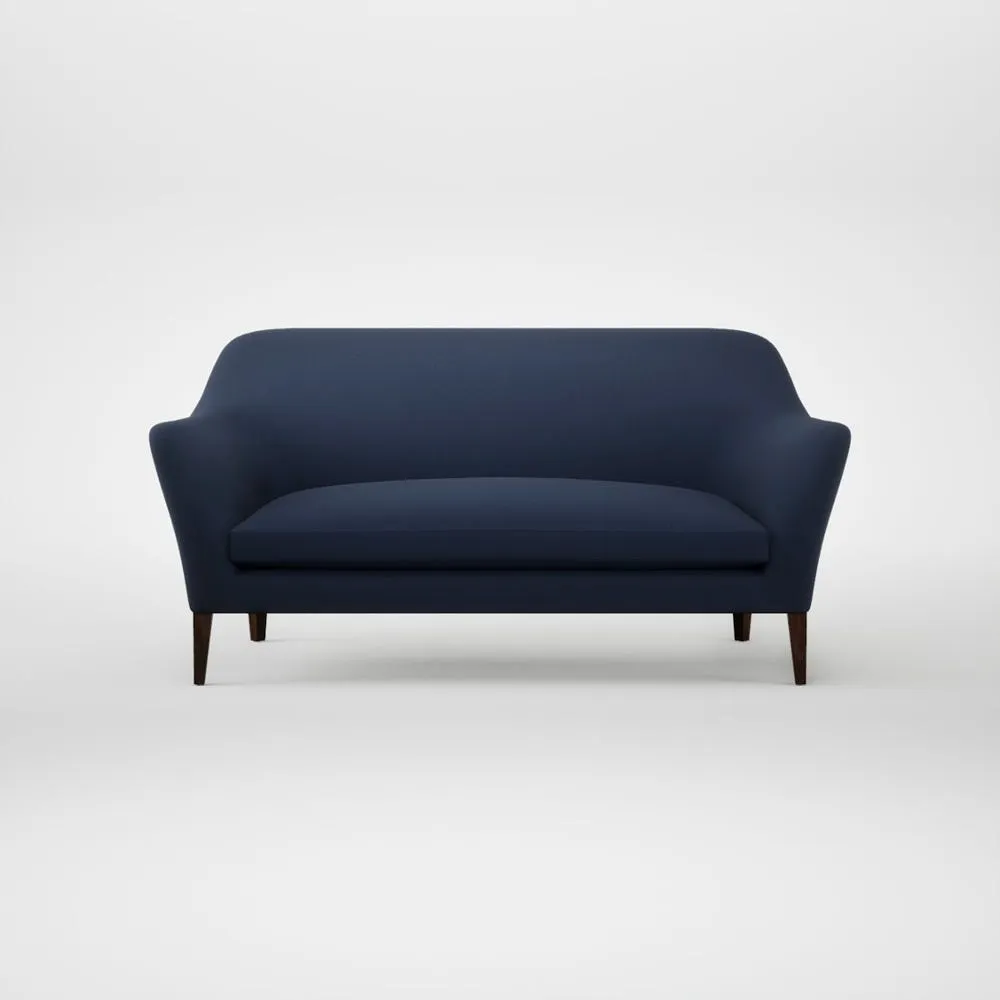 Heal's Wallis 3 Seater Sofa Smart Cotton Linen Indigo Walnut Stained Feet 1