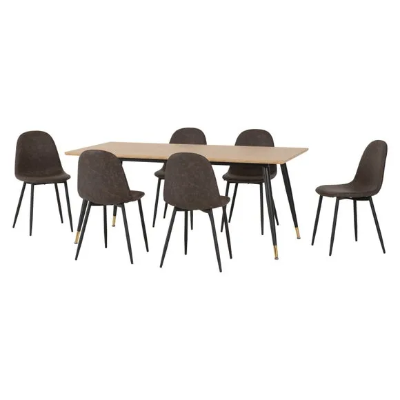Hamilton & Athens 6 Seater Dining Table with 6 Dining Chairs 2