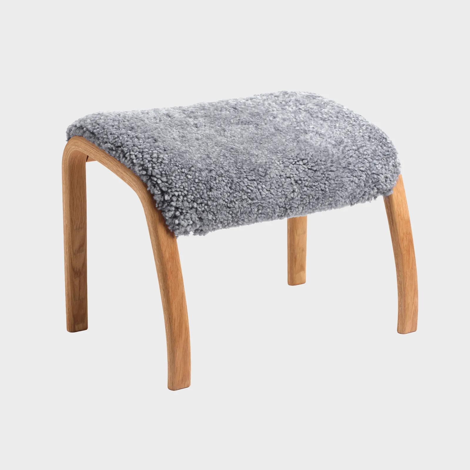 Conform Gazell Footstool, Grey Leather | Barker & Stonehouse