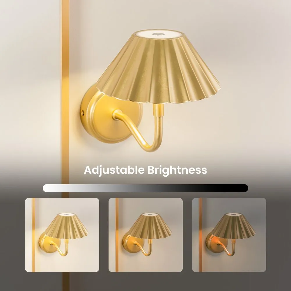 ValueLights Avery Rechargeable Easy Fit Wall Touch Light Fitting Single in Gold 4