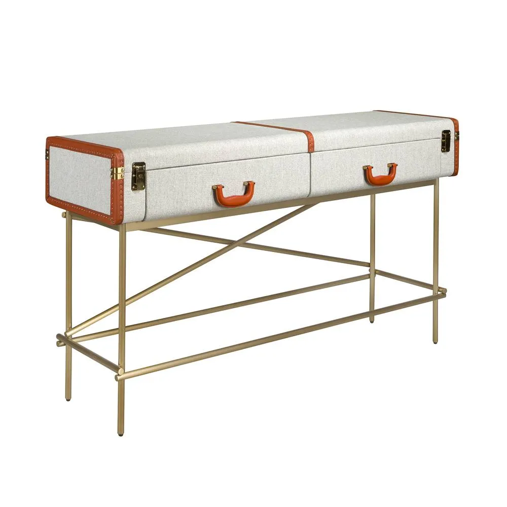 Angel Cerda Rectangular Console Table - Walnut Veneer Light Grey