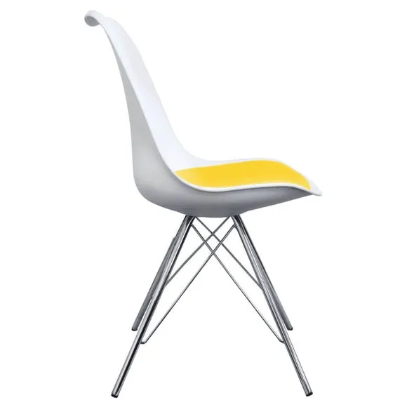 Fusion Living Soho White Plastic Dining Chair 4