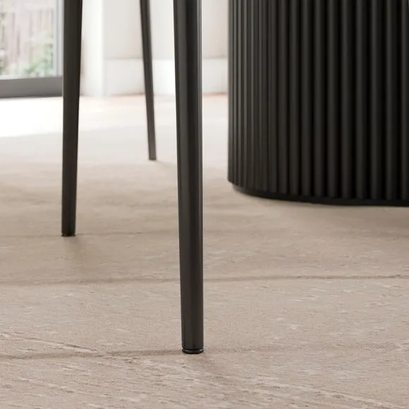 Kendall Dining Chair with Black Legs, Velvet 5