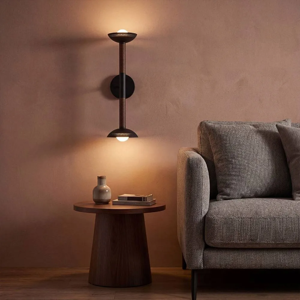 Netlighting Arden Up Down Wall Light Matte Black Walnut Wood Veneer 3000K 2