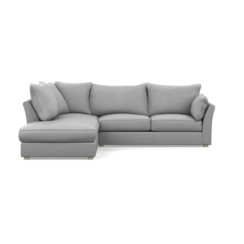 Heal's Tailor Left Hand Facing Corner Sofa Cotton Pewter Natural Feet