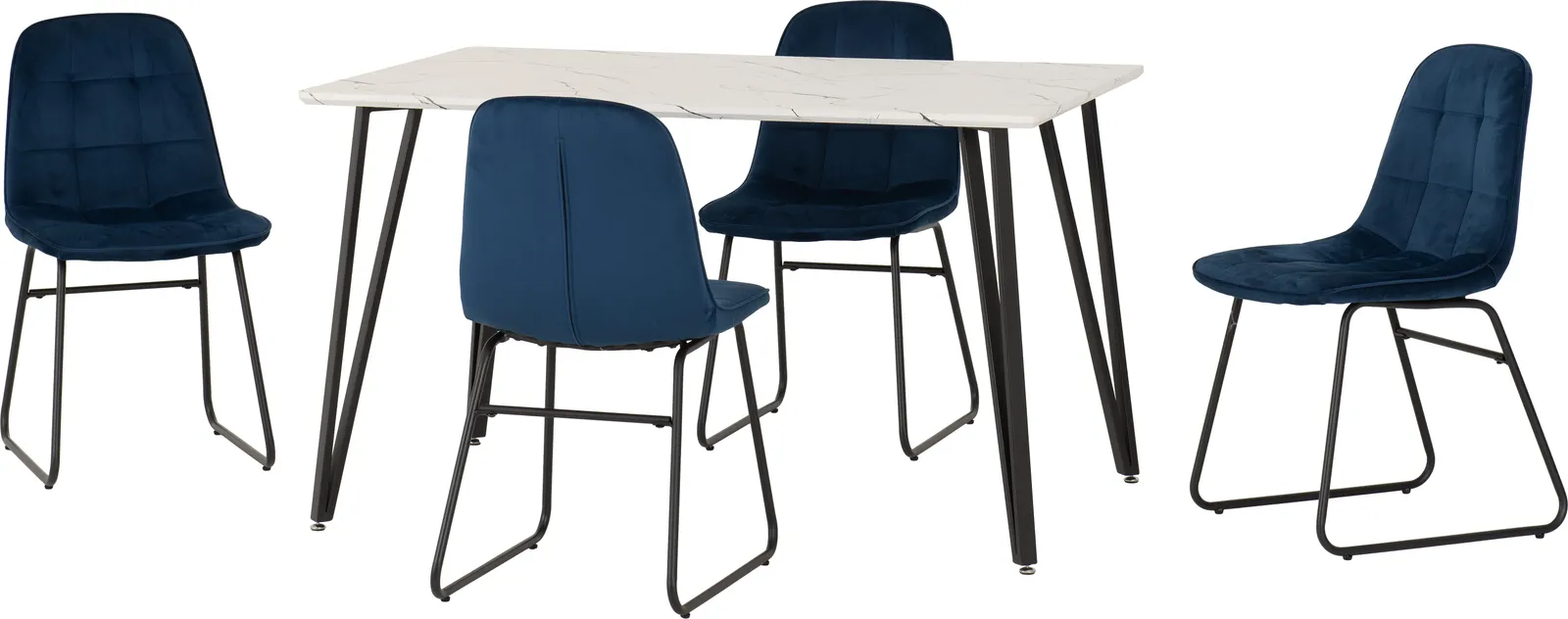 Seconique Marlow & Lukas Dining Set in Blue 3