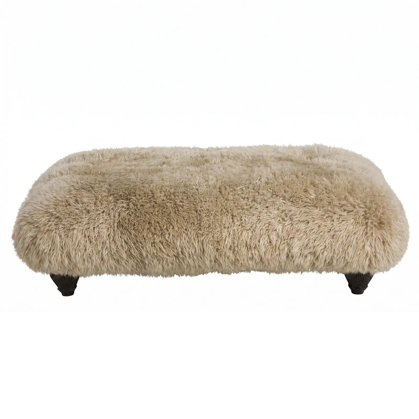 Tetrad Nappa Rectangular Stool Mahogany Ft, Neutral Fabric | Barker & Stonehouse 5
