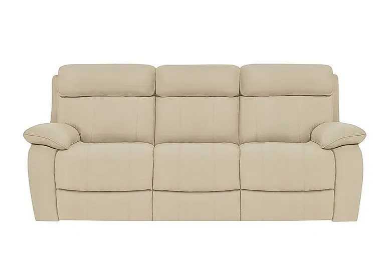 Moreno 3 Seater NC Leather Power Recliner Sofa with Power Headrests - NC Bisque