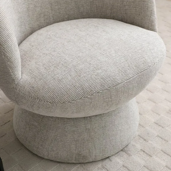 Tulip Chenille Curved Swivel Accent Chair 2