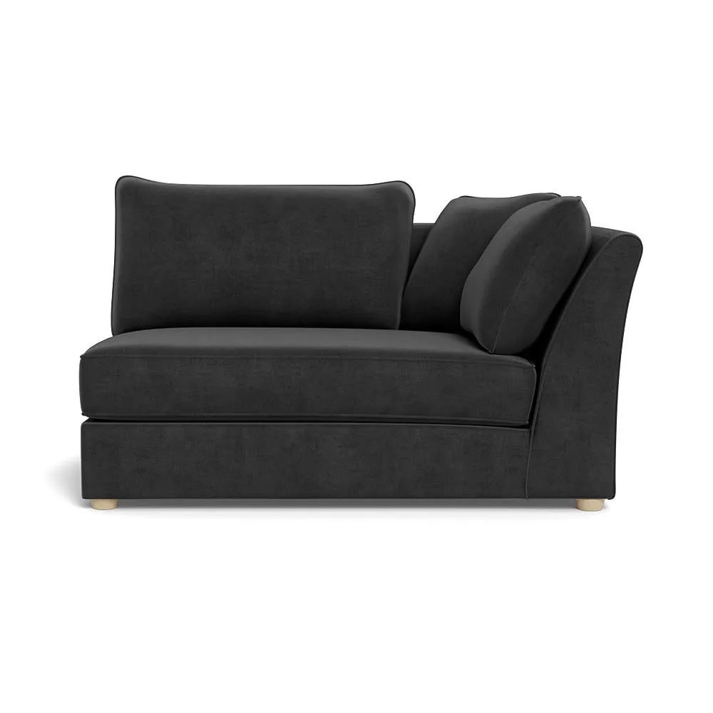 Heal's Tailor Large Curved Right Hand Facing Corner Unit Smart Luxe Velvet Nickel Natural Feet