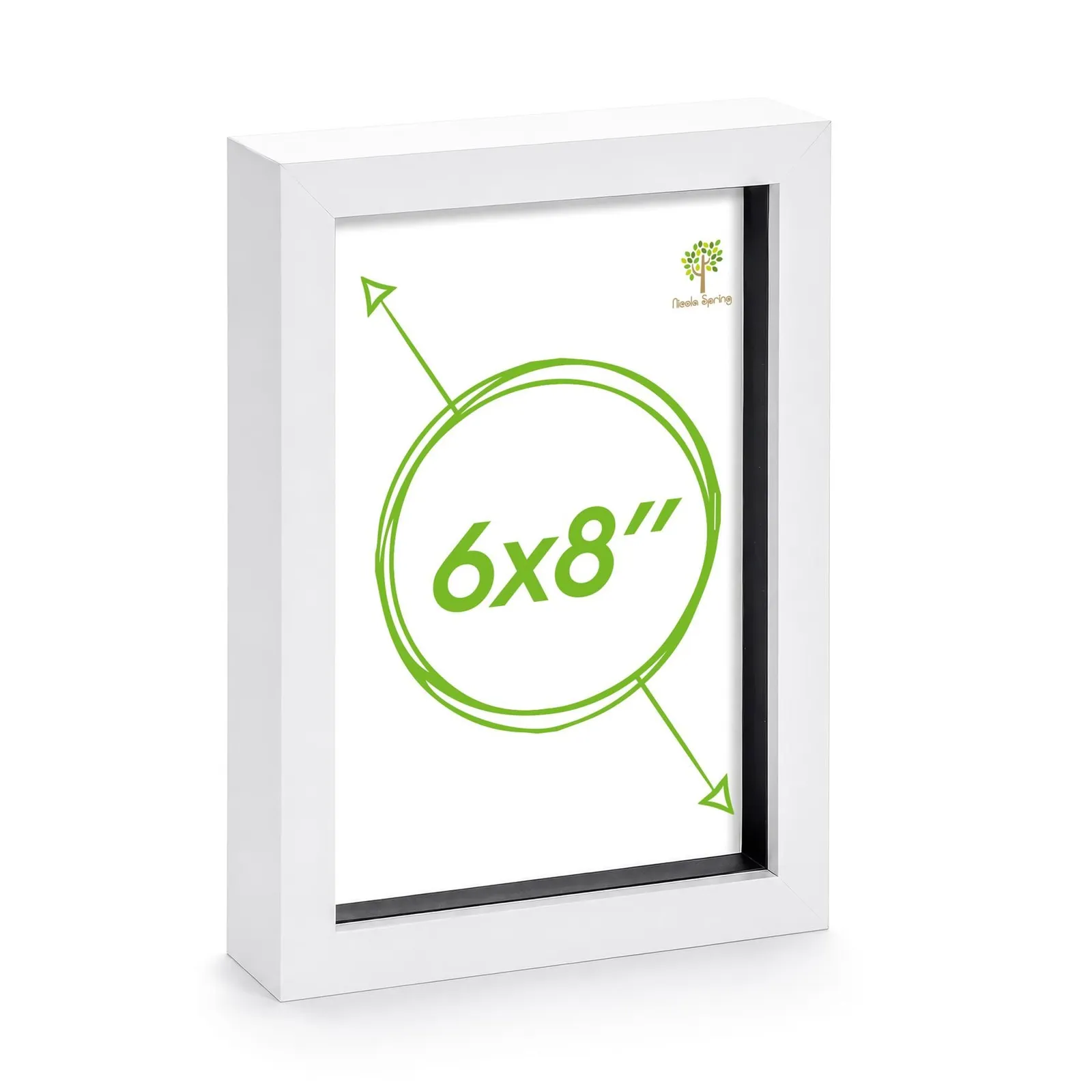 Nicola Spring 3D Box Photo Frame - A5 (6 x 8") - Pack of 1 in White