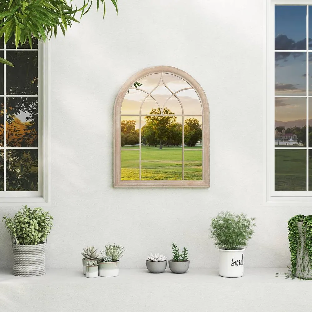 Costway Farmhouse Window Pane Mirror Wall Mounted Mirror Decorative Mirror in Grey 6
