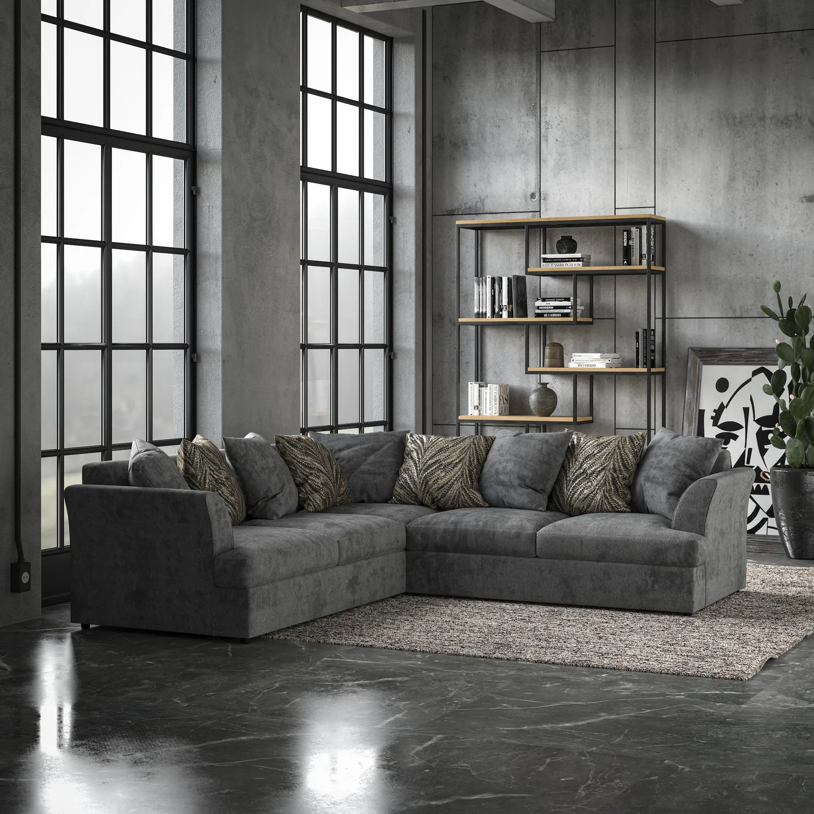 Mellors Chenille Corner Sofa Grey