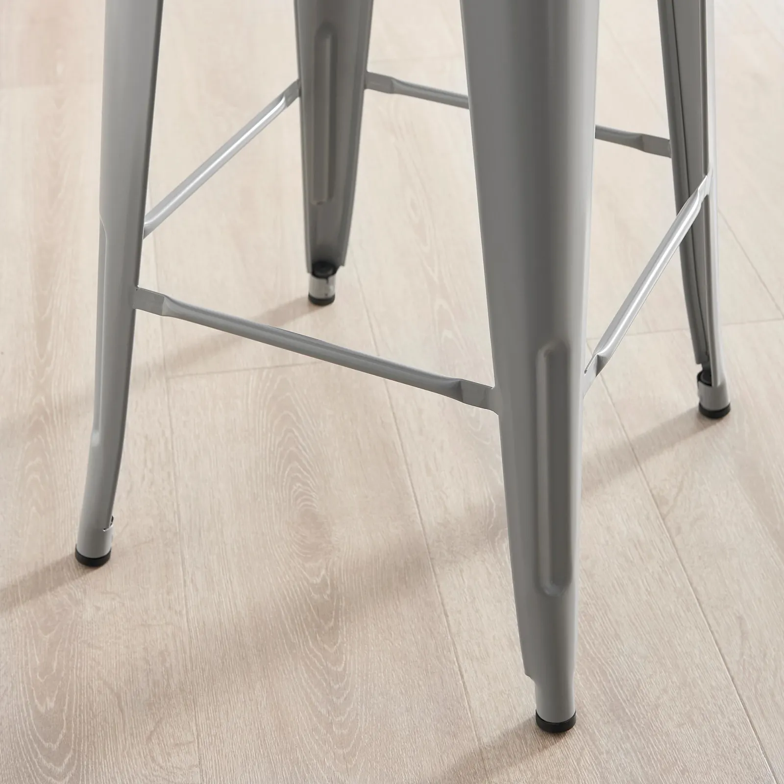 FurnitureboxUK Set of 2 Colton 'Tolix' Style Metal Stackable Retro Industrial Bar Stools in Grey 4
