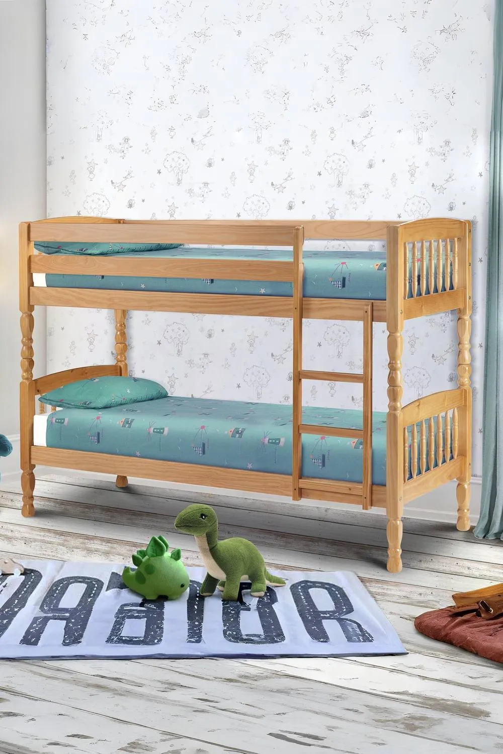 Julian Bowen Lincoln Single Pine Bunk Bed in Natural