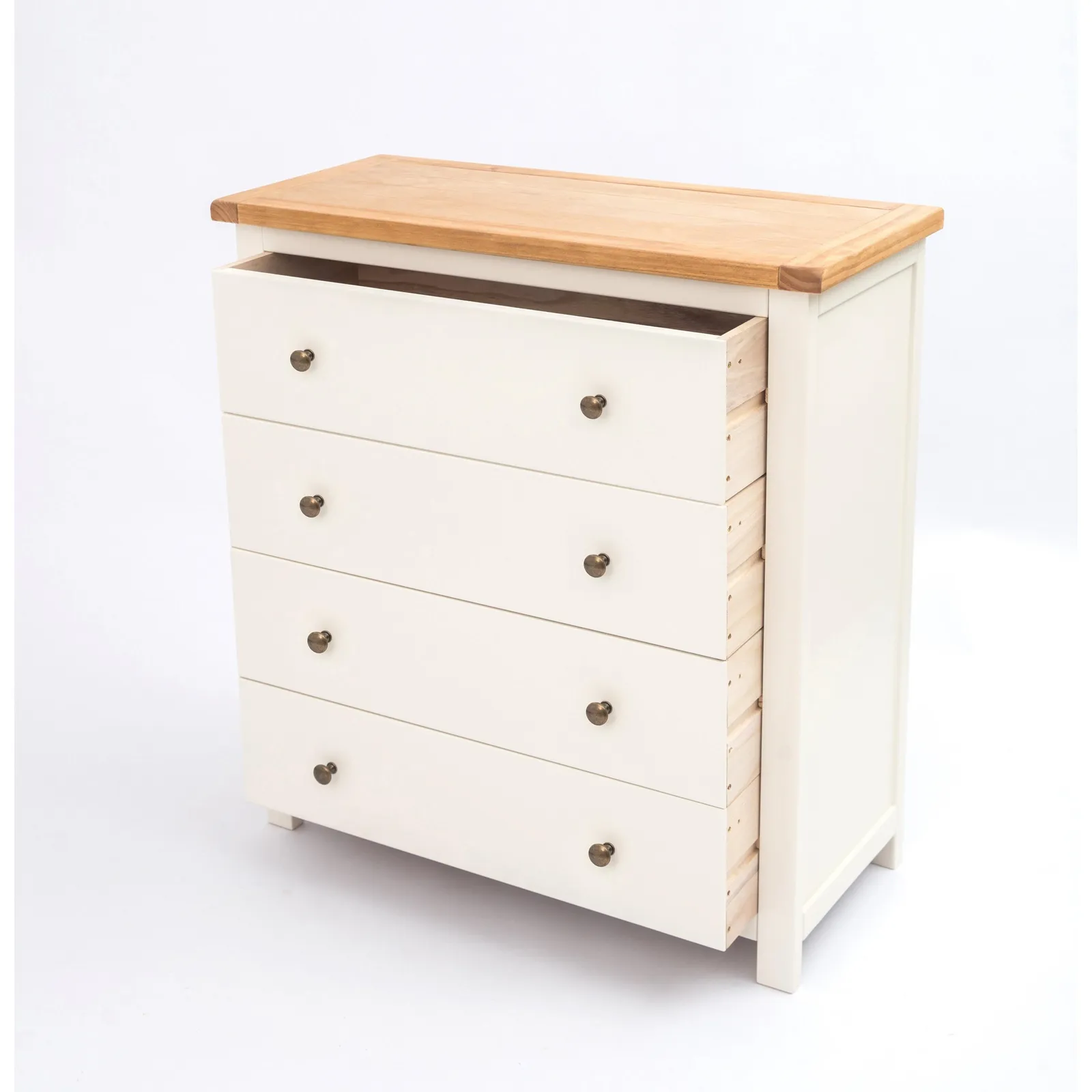 Cabinet Bits Maggiori 4 Drawer Chest of Drawers Brass Knob in Off-White 4