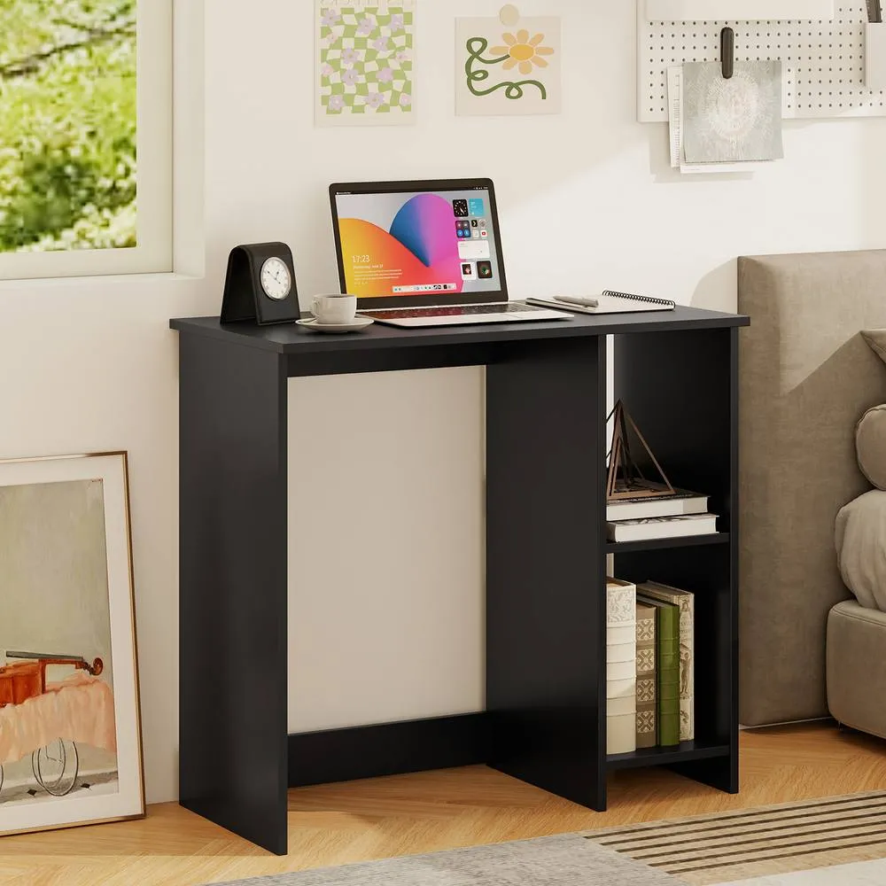 Costway Small Computer Desk 80 CM Home Office Desk for Small Space-Black in Black 2